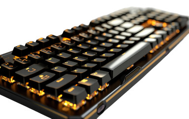 Customizable Keycaps on White Background: High-End Mechanical Keyboard on white background