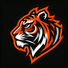 flat logo of Vector tiger mouth illustration logo