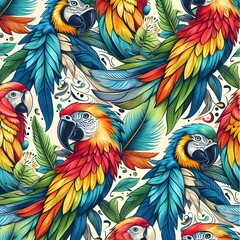 Obraz premium flat logo of Vector parrot background illustration design