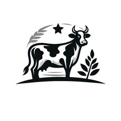 Fototapeta premium flat logo of Vector cow illustration