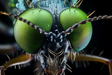 Extreme Close-Up of a Green-Eyed Fly