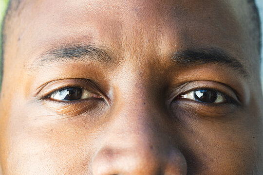 Close-up of a young African American man's eyes