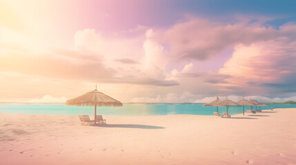 Fototapeta premium Generative AI, resort beach