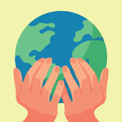 green earth vector flat design
