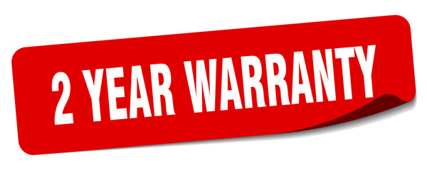 2 year warranty sticker. 2 year warranty label