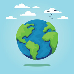 green earth vector flat design