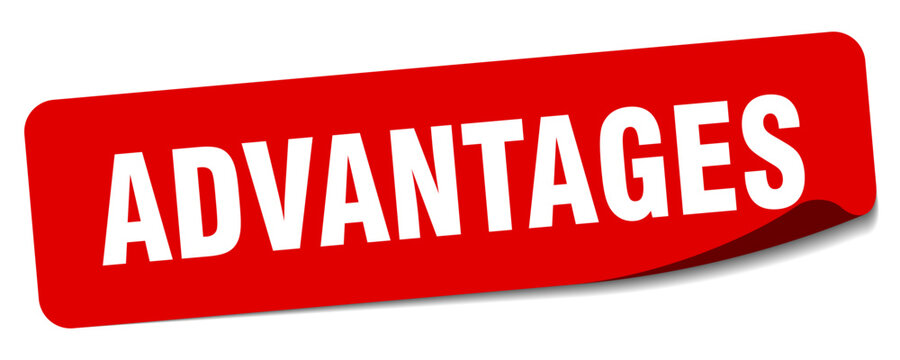 advantages sticker. advantages label