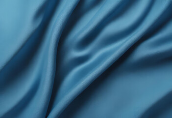 Obraz premium Abstract smooth elegant blue fabric silk texture soft background, flowing satin waves.