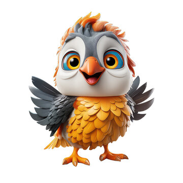 recommend clip art: 3D Cuckoo cartoon character on Transparent Background