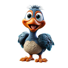Dodo cartoon character on Transparent Background