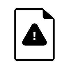 Vector solid black icon for page not found