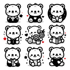 Cute Bear - Happy Bear, Smiling bear - vector illustration