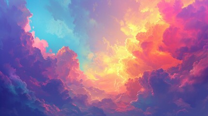 Obraz na płótnie Canvas Bright color clouds