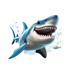 Ganges Shark cartoon character on Transparent Background