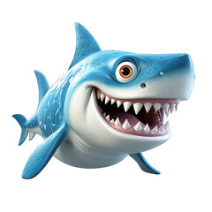 Ganges Shark cartoon character on Transparent Background