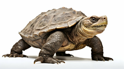 Obraz premium A snapping turtle in defensive mode