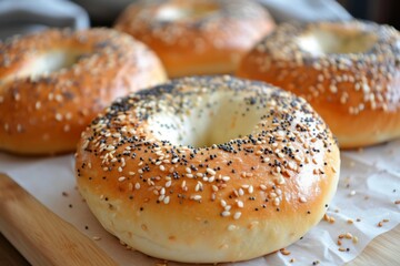 Ready to eat cream cheese bagel served fresh at home