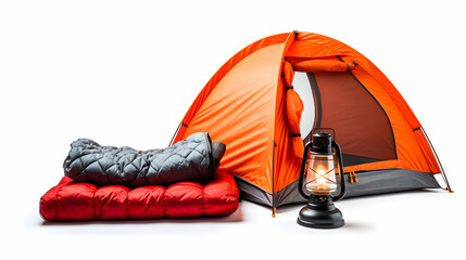 Camping lantern and sleeping bag