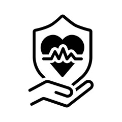 Vector solid black icon for insurance