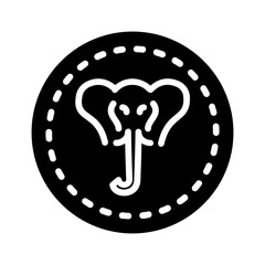 Vector solid black icon for animal crossing