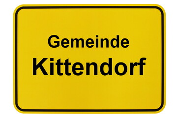 Illustration eines Ortsschildes der Gemeinde Kittendorf in Mecklenburg-Vorpommern