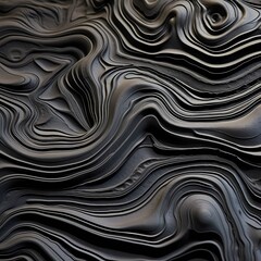 Liquid obsidian forming intricate patterns on a solid, volcanic rock surface