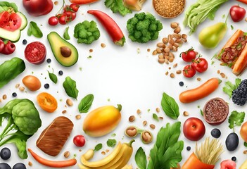 Healthy food background, Vegan Food background, Diet Food Background