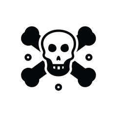 Black solid icon for dangerous