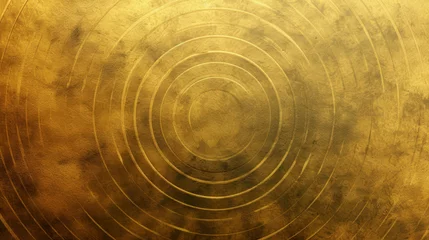 Fotobehang Luxurious gold and black concentric circles with a grunge texture. © Jan