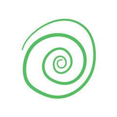 Hand Drawn Swirl Circle Green