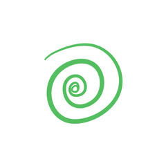 Hand Drawn Swirl Circle Green