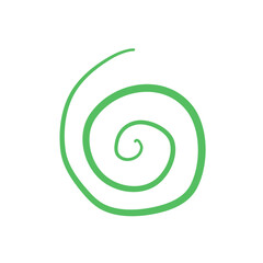 Hand Drawn Swirl Circle Green