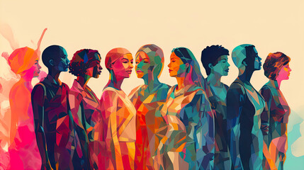 Female beauty, diversity, inclusive, illustration