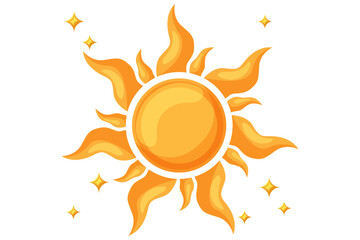 Sun Fortune Flat Sticker Design