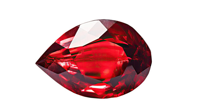 close-up of red ruby isolated