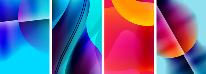 Liquid abstract shapes with gradient colors. Abstract backgrounds for wallpaper, business card, cover, poster, banner, brochure, header, website