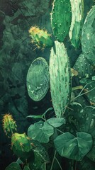 Nopales background . Vertical background