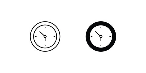 clock icon vector stock illustration  - obrazy, fototapety, plakaty