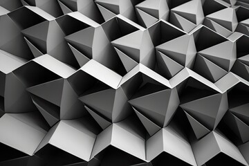 Monochromatic Abstract Pyramid Pattern in 3D Perspective