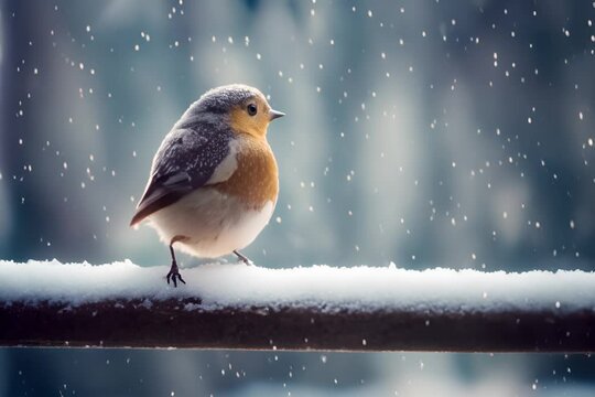 Il passero solitario sotto la neve