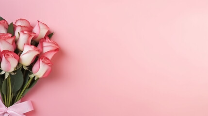 Fototapeta premium A bouquet of flower as a gift with copy space.