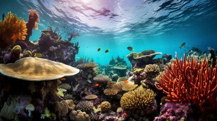 Fototapeta na wymiar A beautiful coral reef. Generative AI