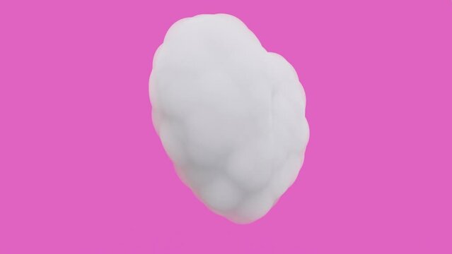 A heart from a cloud beats on a pink background endless 4k