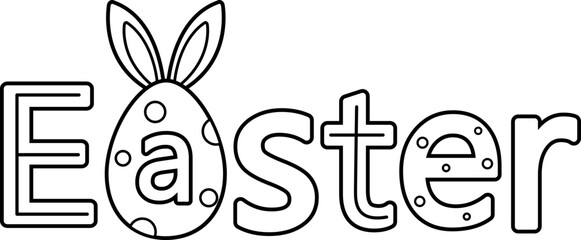 Easter text outline vector