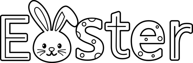 Easter text outline vector