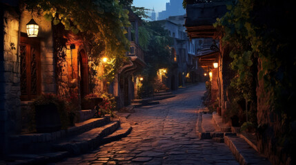 Fototapeta na wymiar Old Town in Antalya, Turkey. Generative AI