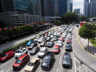 Wide boulevards and busy traffic, Kuala Lumpur, Malaysia
