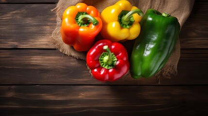 Set of organic bell peppers. AI generated image.