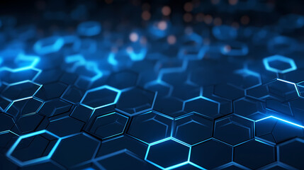 Modern science background hexagon lines and points wave flow abstract background