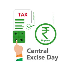 Central Excise Day India Vector, illustration. Excise tax and duty concept design.